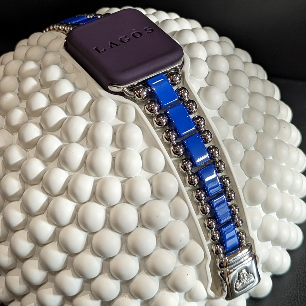 LAGOS Ultramarine Ceramic and Stainless Steel Watch Bracelet: 38-45mm